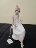 Lladro Hand Made Porcelain Girl w/ Cats