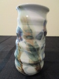 Wave/Ribbed Standing Floral Motif Vase