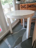 White Wooden Round Top Table