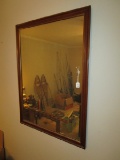 Wall Mirror in Wooden Wall Frame in Gilted Trim