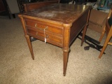 Pair - Heritage Wooden Side Tables, Brass Pulls, Mid-Century Modern Design