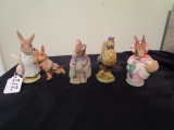 Lot - 5 Misc. Beatrix Potter Porcelain Décor Figurines Royal Albert