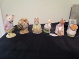 6 Beatrix Potter Porcelain Décor Figurines Mr. Alderman Ptolemy, Samuel Wishes