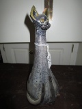 Tall Sitting Cat Ceramic Décor 10 1/2