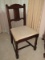 Depression Era Side Chair Upholstered Seat & Ring Turned Legs