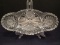 Crystal Hobstar Pattern Celery Dish w/ Sawtooth Rim