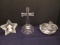 Lot - Lead Crystal Cross on Plinth Stair Step Base 7 1/4