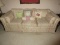 Perfection Furniture Co. Formal Sofa w/ Rolled Arms, Pleated Skirt & Accent Pillows