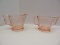 Imperial Glass Co. Pink Depression Glass Pair Creamer & Open Sugar Bowl