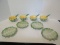 12 Pieces - Fitz & Floyd Ironstone Green Cabbage Leaf Canape Cocktail Plates 6 3/4