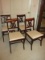 Set - 4 Mahogany Lyre Back Chairs w/ Upholstered Seats