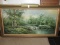 Waterfall & Landscape Scene Original Oil on Canvas Artist Signed Holzer in Gilded Patina Frame