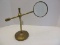 Brass Stand w/ Magnifying Glass Adjustable Height & Direction