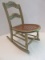 Adorable Ladder Back/Cane Seat Doll Rocking Chair Floral Spray Hand Painted