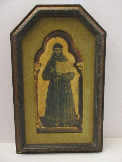 St. Anthony Religious Print in Antiqued Patina Frame/Velvet Matt