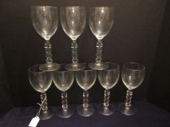 Set - 8 Millennium 2000 Stem Crystal Wine Glasses