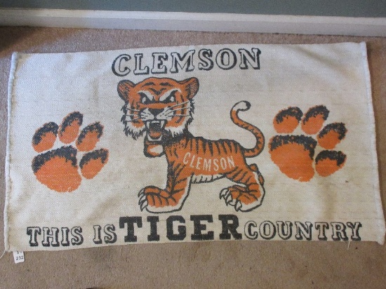 Vintage This Is Tiger Country Clemson Accent Rug w/ Tiger Logo Emblem
