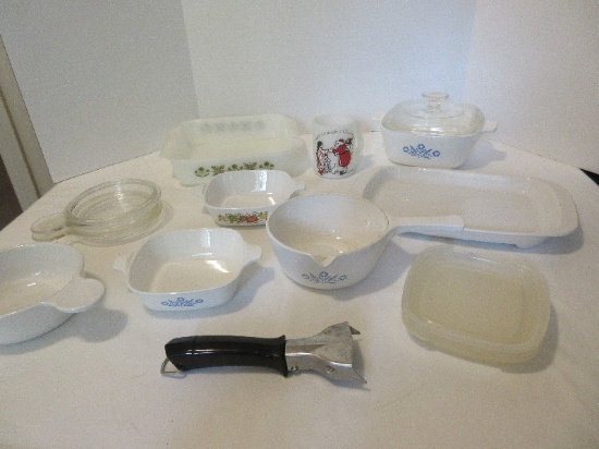 Lot - Vintage Bakeware Fire King Meadow Green, Corningware Spice of Life