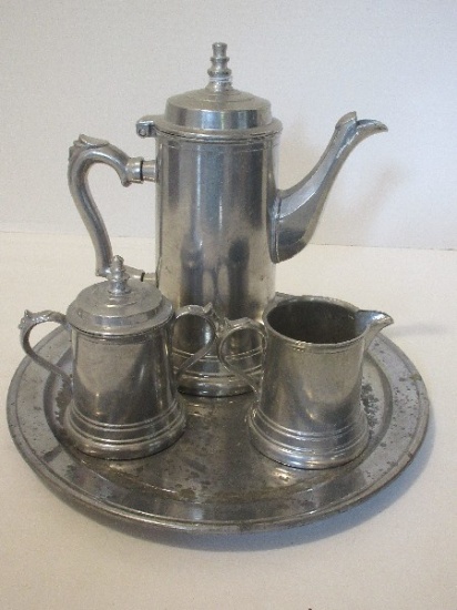 Coffee Serving Set by Leonard Duratale Coffee Pot 10", Creamer 3 1/2"