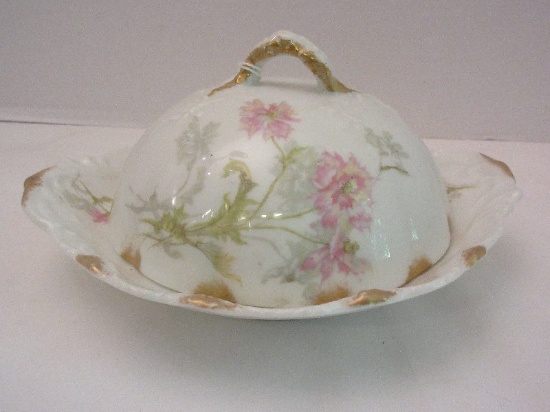 Scare Theodore Haviland Limoge China Dome Covered Butter/Cheese Dish w/ Insert