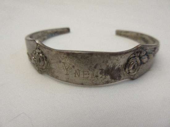 Heirloom Sterling Damask Rose Design Bracelet