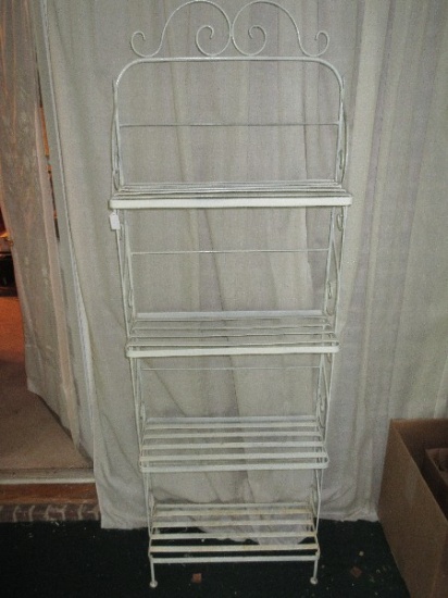 Painted White Metal Rack w/ Scroll Design