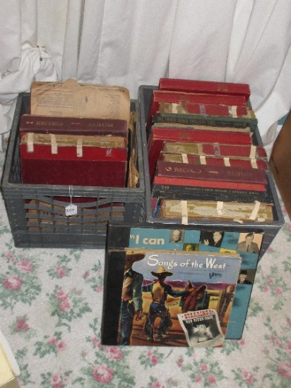 Lot - Vintage Misc. Record Albums 78 & Other Varsity Songs of The west Red River Dave