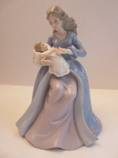 Collectible Porcelain Mother w/ Baby Hand Painted Figurine