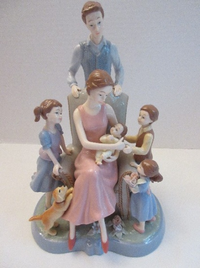 Collectible Porcelain Family Hand Painted Figurine