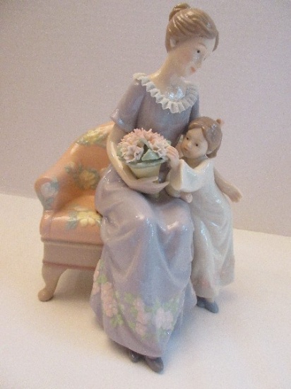 Collectible Porcelain Mother w/ Child Hand Painted Figurine