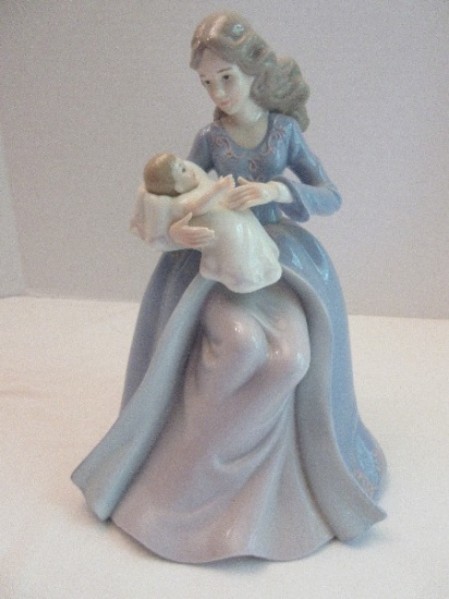 Collectible Porcelain Mother w/ Baby Figurine Hand Painted