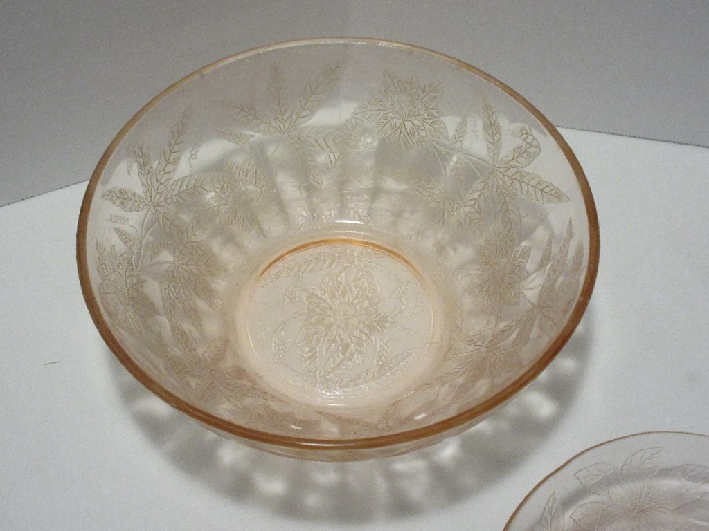 4 Vintage Hazel Atlas Depression Glass Pink Cloverleaf 5-3/4 inch Saucers 4 Vintage Hazel Atlas Depression Glass Pink Cloverleaf 5-3/4 inch Saucers