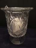 Shannon Crystal Diane Pattern Footed Hurricane Candle Lamp