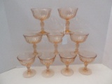9 Cristal D'Arques-Durand Rosaline Pink Swirl Optic Pattern Champagne/Tall Sherbets
