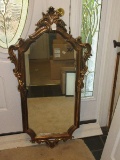 Molded Baroque Style Wall Décor Framed Mirror Antiqued Gilted Patina