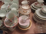 Lot - Cups/Saucer Sets ?& Odd Cups/Saucers Bethany, Royal Sutherland