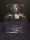 Vintage Blenko Glass Clear Hand Blown Double Spout Carafe Water Pitcher