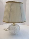 Table Accent Lamp Egg Shaped w/ Pleated Shade