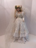 Lloyd Middleton's Royal Vienna Doll Collection Porcelain Bridal Doll w/ Stand