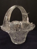 Imperial Crystal Center Handled Basket Diamond Point & File Design