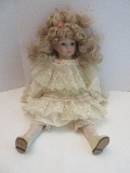 Seymour Mann Collector Porcelain Doll #383 in Lace & Satin Outfit