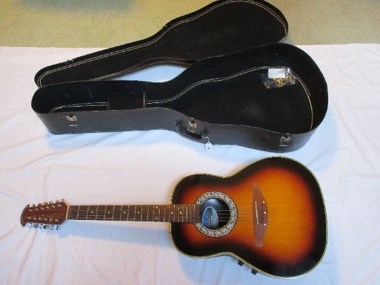 Ovation Electric Acoustic 12 String Guitar w/ Volume & Tone Controls w/ Case