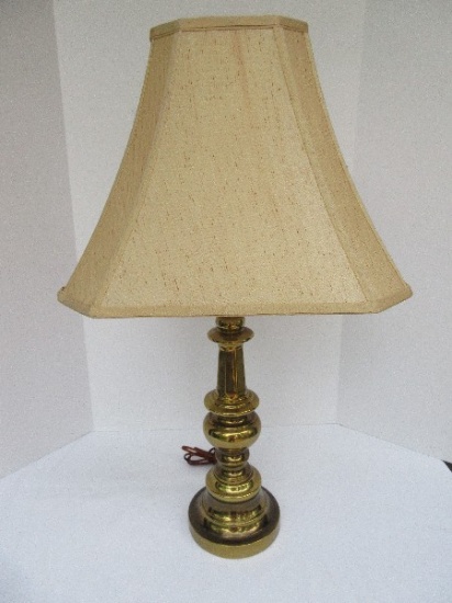 Brass Tone Candle Stick Style Table Lamp