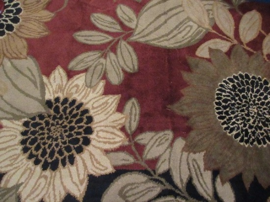 Festival Evening Floral Pattern Area Rug 100% Olefin Pile Colors Brown Shades/Black