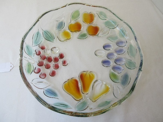 Mikasa Garden Harvest Pattern Embossed Color Fruit Design 12 5/8" Round Platter