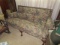 Leaf/Floral Pattern Upholstered Couch, 3 Wooden Front Feet w/ Ornate Claw/Ball Feet
