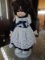 Doll w/ Porcelain Head/Hands/Feet in Blue Dress on Stand