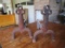 Pair - Cast Iron Andirons Grooved/3 Circle Top