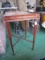 Wooden Side Table Square Top, Tapered Legs w/ Stretchers