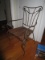Metal Body Wood Seat Chair Slat Back Curled Arms/Legs